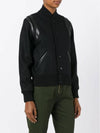 Women's Wool Varsity Bomber Jacket Black - SAINT LAURENT - BALAAN 4