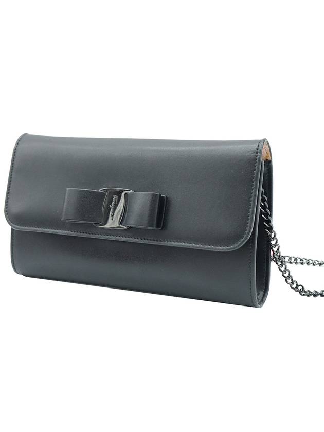 Ferragamo 22 D523 Black Calfskin Barazini Mini Chain Crossbody Bag - SALVATORE FERRAGAMO - BALAAN 3