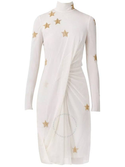 Star Patch High Neck Midi Dress Ivory - BURBERRY - BALAAN 2