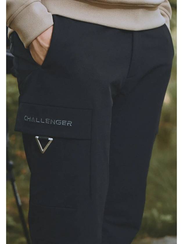 Men s nylon spandex slightly brushed straight fit cargo pants black - CHALLENGER - BALAAN 4