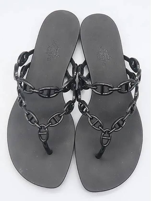 H241051Z Black Jelly Island Women s Sandals Size 37 - HERMES - BALAAN 5