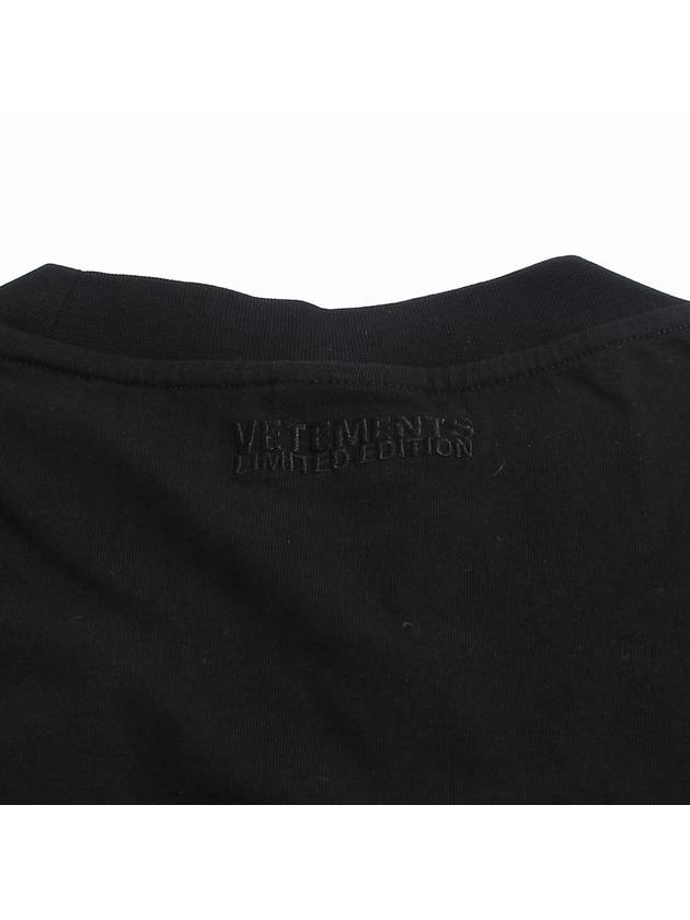 Logo Cotton Jersey Short Sleeve T-Shirt Black - VETEMENTS - BALAAN 5