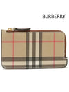 Vintage Check Leather Zipped Card Wallet Beige - BURBERRY - BALAAN 3