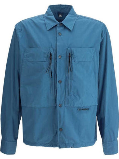 CP Company Long Sleeve Shirt 16CMOS276A 005328G 848 Free Ink Blue - CP COMPANY - BALAAN 1