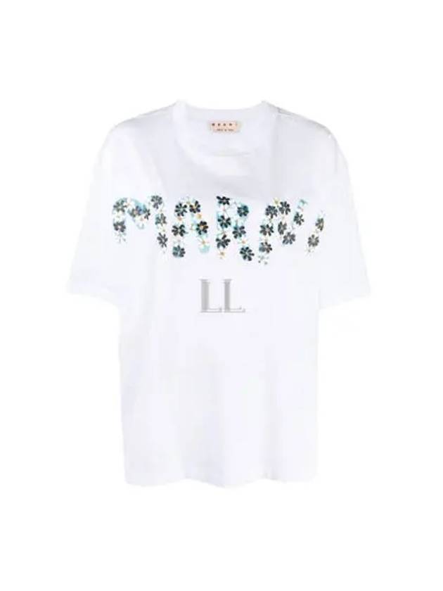 Daisy Logo Short Sleeve T-Shirt White - MARNI - BALAAN 2