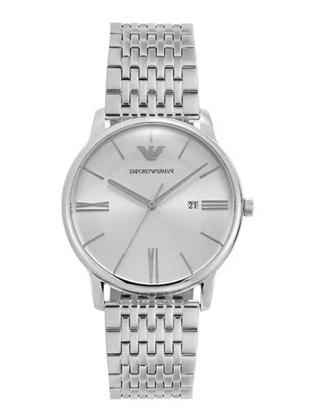 Men's Three-Hand Date Metal Watch Silver - EMPORIO ARMANI - BALAAN 2