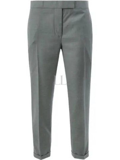 Cropped Tailored Twill Wool Skinny Straight Pants Grey - THOM BROWNE - BALAAN 2