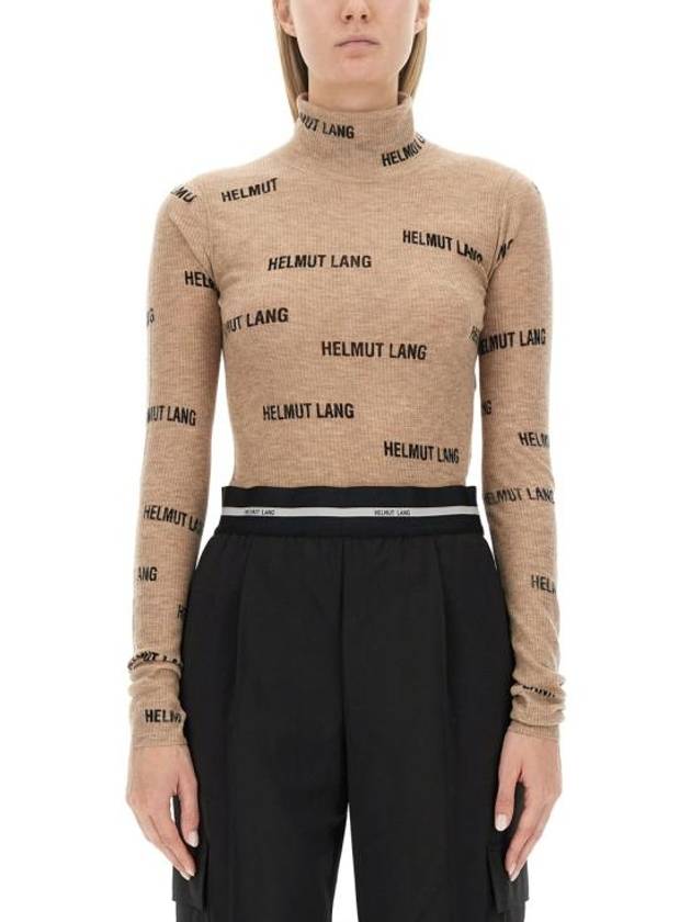 Logo Turtleneck Beige - HELMUT LANG - BALAAN 2