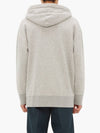 Logo Oversized Cotton Zip Up Hoodie Grey - MAISON KITSUNE - BALAAN 4