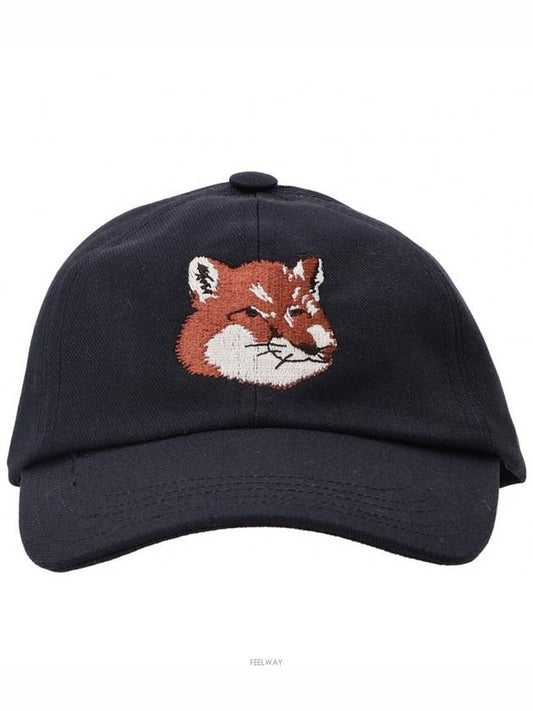 Large Fox Head Embroidery 6P Ball Cap Navy - MAISON KITSUNE - BALAAN 2