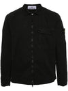 Old Treatment Garment Dyed Overshirt Jacket Black - STONE ISLAND - BALAAN 2