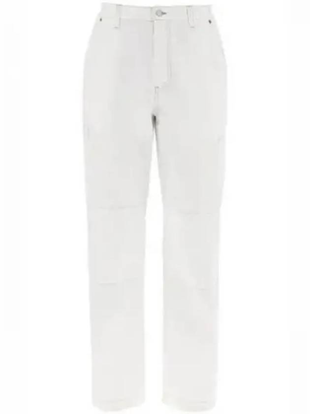 Zipper Detail Loose Straight Jeans Off White - MAISON MARGIELA - BALAAN 1