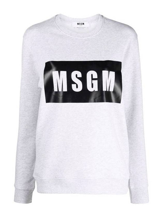 Box Logo Cotton Sweatshirt Gray - MSGM - 1