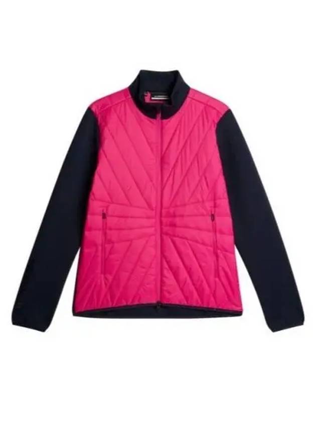 Women's Holma Quilt Hybrid Jacket Pink Peacock - J.LINDEBERG - BALAAN 2