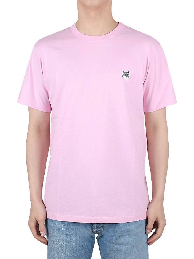 Grey Fox Head Patch Classic Short Sleeve T-Shirt Dusty Rose - MAISON KITSUNE - BALAAN 3