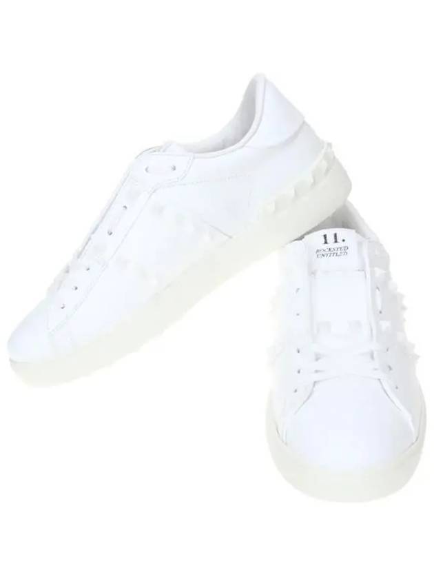 Rockstud Untitled Low Top Sneakers White - VALENTINO - BALAAN 5