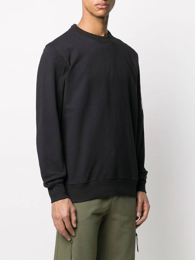 Pocket Lens Neck Logo Sweatshirt Black - CP COMPANY - BALAAN 4