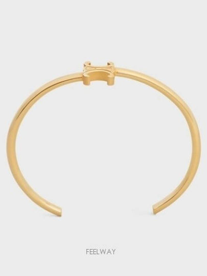 Triomphe Asymmetric Cuff Brass Bracelet Gold - CELINE - BALAAN 2