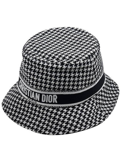 D Bobby Houndstooth Small Brim Embroidery Bucket Hat - DIOR - BALAAN 2