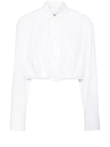 Embroidery Logo Crop Blouse White - MSGM - BALAAN 1