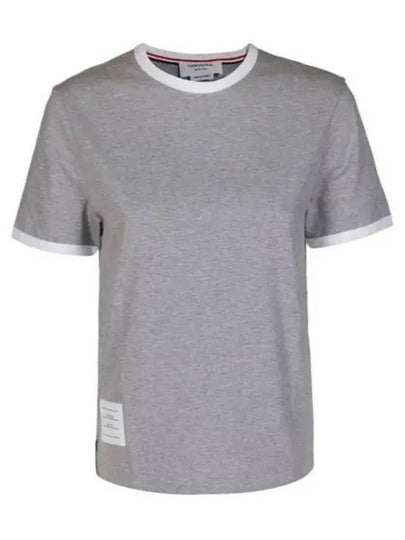 Asymmetric Hem Short Sleeve T-Shirt Grey - THOM BROWNE - BALAAN 2