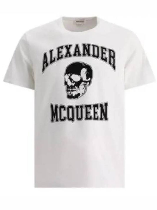 Skull Logo Print Short Sleeve T-shirt White - ALEXANDER MCQUEEN - BALAAN 2