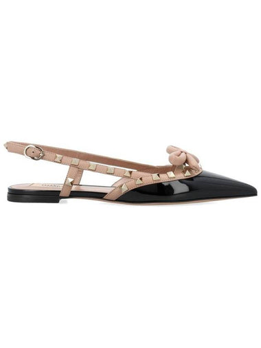 Valentino Garavani Rockstud Bow Slingback Ballerina - VALENTINO - BALAAN 1