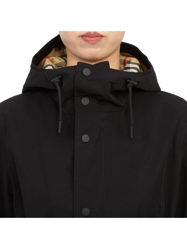 Button Up Recycled Nylon Parka Black - BURBERRY - BALAAN 7