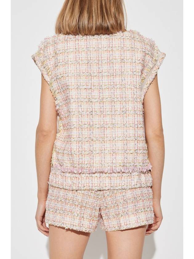 Versace Tweed Vest, Women's, Pink - VERSACE - BALAAN 4