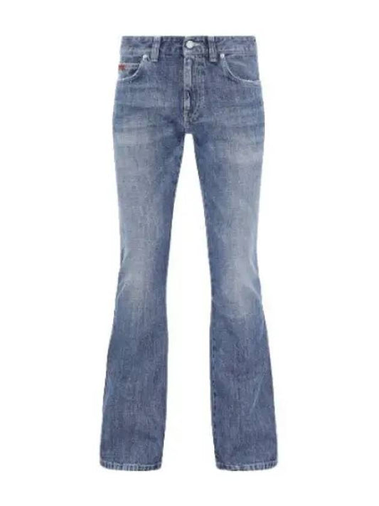 Low Rise Bootcut Jeans Notice Wash Denim Pants - MARTINE ROSE - BALAAN 1