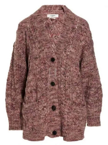 CA0351 22A077E 40PK Rose Wally cable knit cardigan - ISABEL MARANT - BALAAN 1