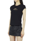 T Angie Peekaboo Logo Short Sleeve T-Shirt Black - DIESEL - BALAAN 4