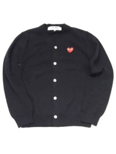 AX N008 051 1 P1N008 AZ Red Heart Wappen Wool Cardigan - COMME DES GARCONS - BALAAN 1