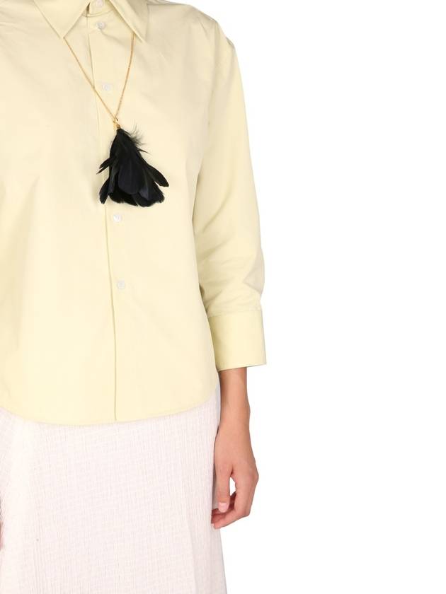 Boxy Fit Long Sleeve Shirt Yellow - JIL SANDER - BALAAN 5