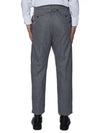 Men's Back Strap Boil Wool Straight Pants Grey - THOM BROWNE - BALAAN 6