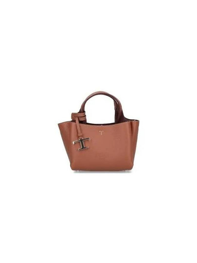 Micro Leather Tote Bag Brown - TOD'S - BALAAN 2