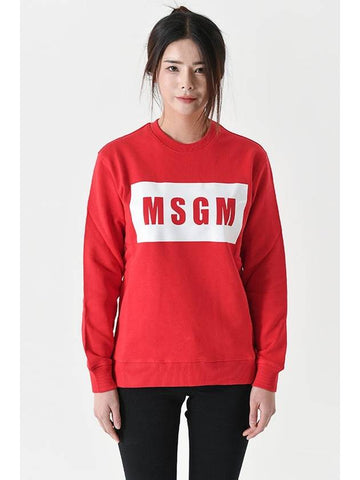 Box Logo Print Sweatshirt Red - MSGM - BALAAN 1