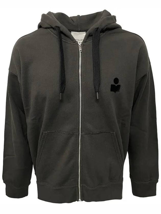 Markus Logo Zip Up Hoodie Faded Black - ISABEL MARANT - BALAAN 2