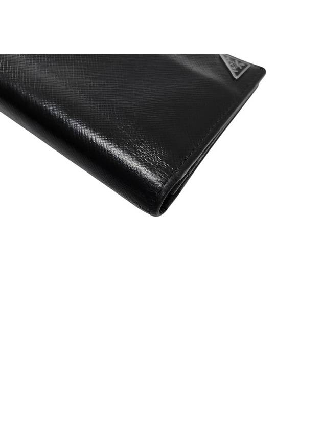 2MV836 Black Saffiano Silver Triangular Logo Long Wallet - PRADA - BALAAN 5