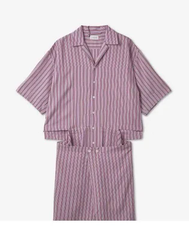 Camp Collar Striped Shirt Short Dress Pink - LEMAIRE - BALAAN 2