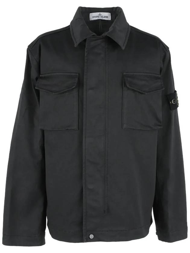 Stone Kids Waffen Patch Overshirt Jacket Charcoal 761610211 V0065 - STONE ISLAND - BALAAN 3