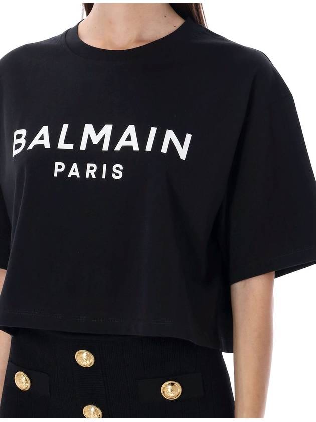 Cropped logo t-shirt - BALMAIN - BALAAN 3