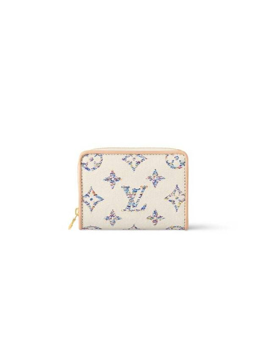 Lou Monogram Zipper Half Wallet White - LOUIS VUITTON - BALAAN 1