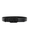 V Logo Signature 30MM Leather Belt Black - VALENTINO - BALAAN 1