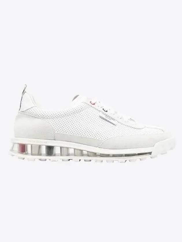 Women Vitello Calf Tech Runner Clear Sole Low Top Sneakers White - THOM BROWNE - BALAAN 2