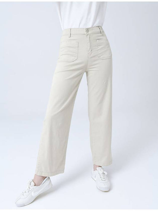 Summer Cotton Span Waist Banding Straight Fit Beige Pants DO3242PT005 - DOYOUKNOWMC GOLF WEAR - BALAAN 1