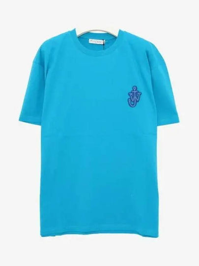 Anchor Patch Cotton Short Sleeve T-Shirt Blue - JW ANDERSON - BALAAN 2