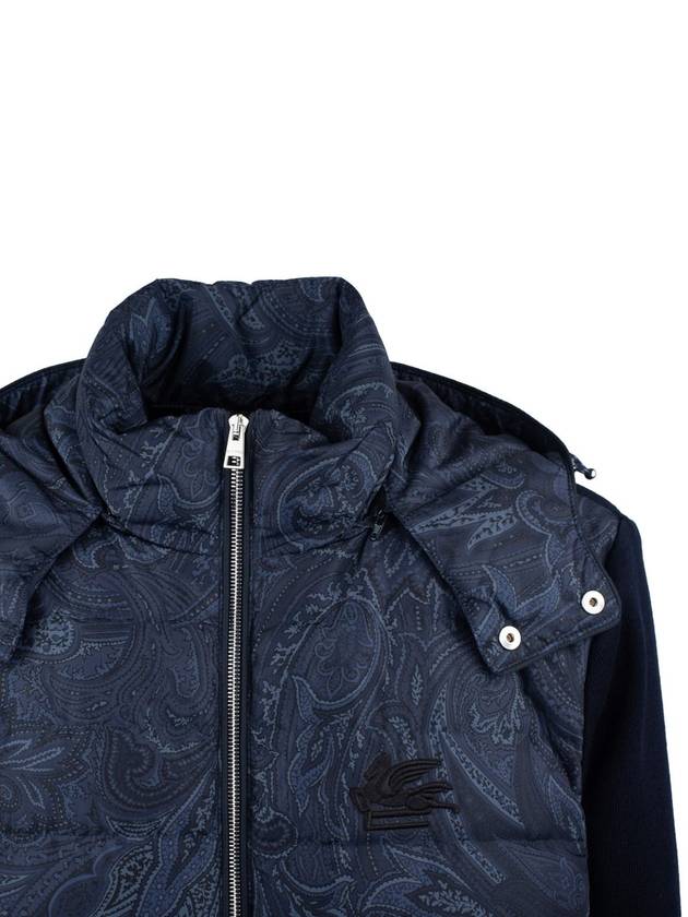 Etro Down Jacket With Blue Paisley Print - ETRO - BALAAN 3