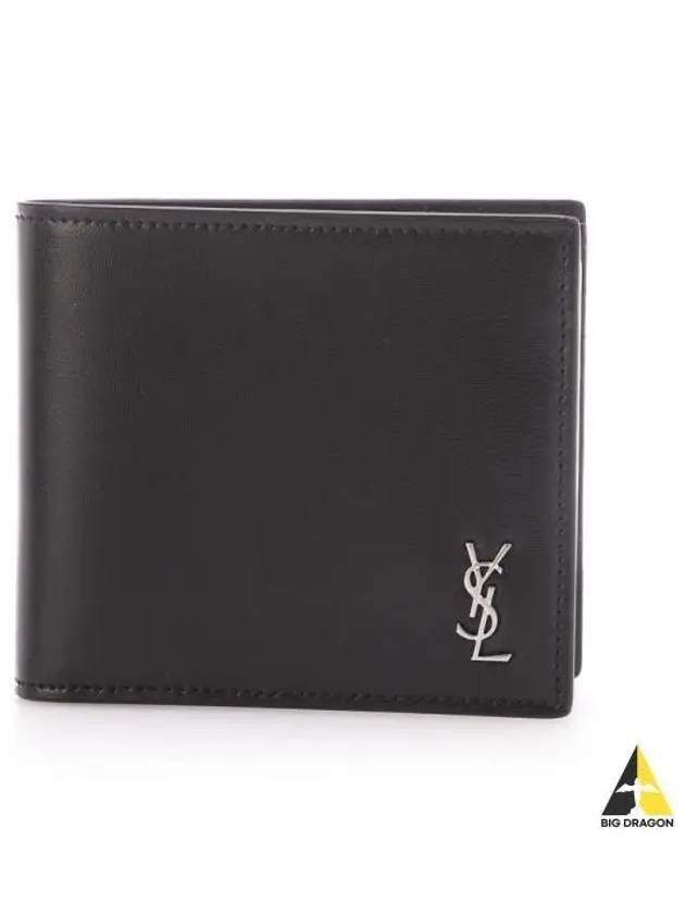 Tiny Cassandre East West Wallet in Matte Leather Black - SAINT LAURENT - BALAAN 2