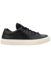 S0101 Logo Lace-Up Leather Low Top Sneakers Black - STONE ISLAND - BALAAN 3